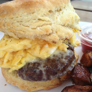 Beef Sausage and Egg Biscuit