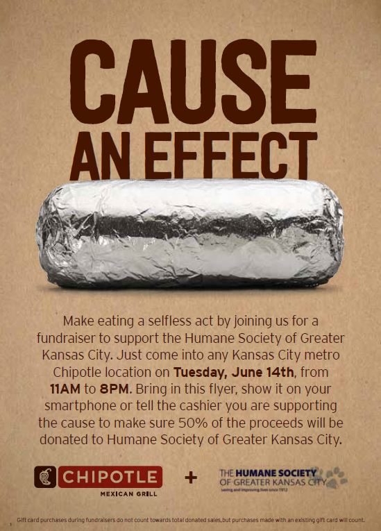 Chipotle Benefits Local Humane Society on June 14