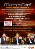 Auditions for Masterchef is coming to KC and other cooking show casting opportunites