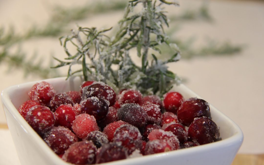 Sugared Cranberries and Rosemary